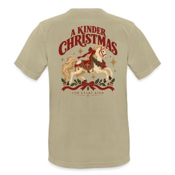 A Kinder Christmas For Every Kind - Männer T-Shirt atmungsaktiv - Sandbeige - Hinten - AI Model Male 185 dark (185cm)