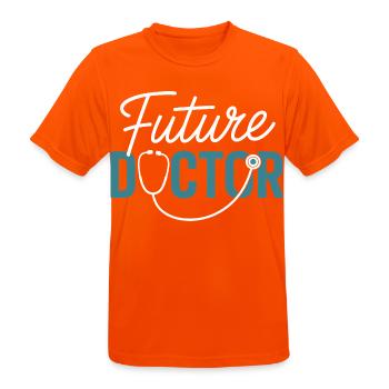 Future Doctor Stethoscope Design - Men's Breathable T-Shirt - neon orange - Front - AI Model Male 185 dark (185cm)