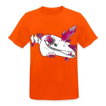 Crâne de Cristal - Cheval (par Leni Riosa) - T-shirt respirant Homme - orange néon - Devant - AI Model Male 185 dark (185cm)