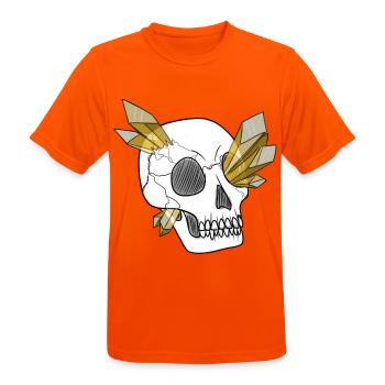 Crâne de Cristal - Humain (par Leni Riosa) - T-shirt respirant Homme - orange néon - Devant - AI Model Male 185 dark (185cm)
