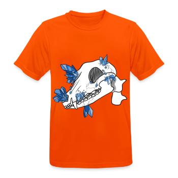 Kristallschädel - Canidae (von Leni Riosa) - Männer T-Shirt atmungsaktiv - Neonorange - Vorne - AI Model Male 185 dark (185cm)