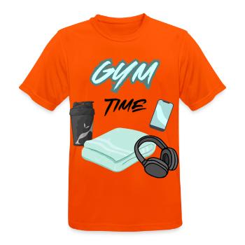 Gym time - Men's Breathable T-Shirt - neon orange - Front - AI Model Male 185 dark (185cm)