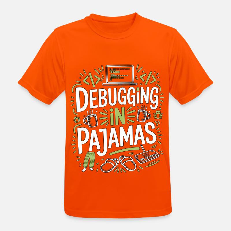 Remote Developer Debugging In Software Developer - Männer T-Shirt atmungsaktiv - Neonorange