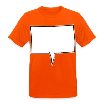 Eckige Sprechblase in Weiß - Männer T-Shirt atmungsaktiv - Neonorange - Vorne - AI Model Male 185 dark (185cm)