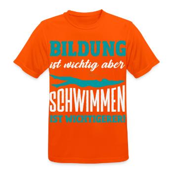 Schwimmsport Schwimmer Spruch Geschenk - Männer T-Shirt atmungsaktiv - Neonorange - Vorne - AI Model Male 185 dark (185cm)