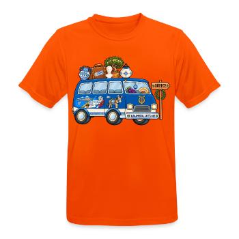 Griechenland Camper Wohnmobil - Männer T-Shirt atmungsaktiv - Neonorange - Vorne - AI Model Male 185 dark (185cm)