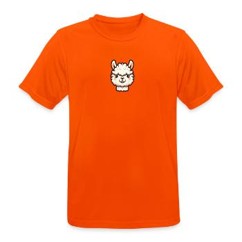 Alpaka Lama Kopf Comic Cartoon - Männer T-Shirt atmungsaktiv - Neonorange - Vorne - AI Model Male 185 dark (185cm)