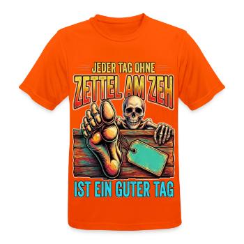 Zettel Zahn: Ein guter Tag - Männer T-Shirt atmungsaktiv - Neonorange - Vorne - AI Model Male 185 dark (185cm)