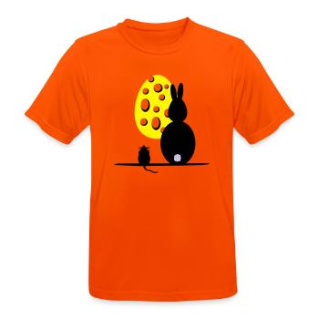 Mäuseosterei - Männer T-Shirt atmungsaktiv - Neonorange - Vorne - AI Model Male 185 dark (185cm)