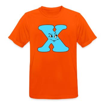 X - T-shirt respirant Homme - orange néon - Devant - AI Model Male 185 dark (185cm)