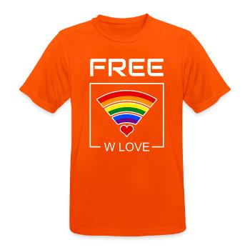 Regenbogenherz Verbindung - Männer T-Shirt atmungsaktiv - Neonorange - Vorne - AI Model Male 185 dark (185cm)