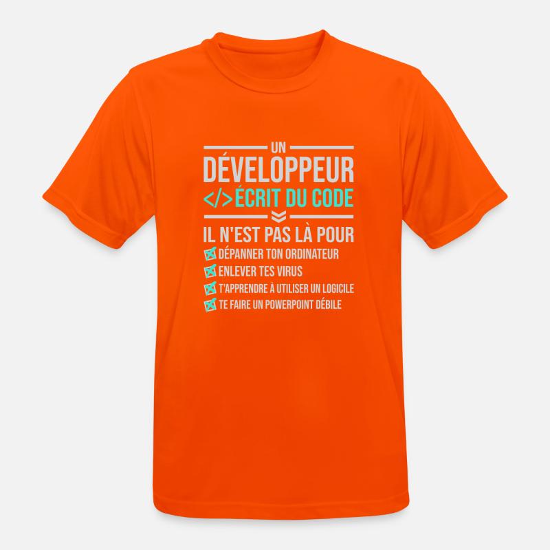 Developer Writing Code - Men's Breathable T-Shirt - neon orange