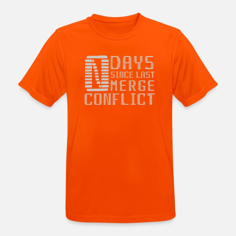 Merge Conflict Software Developer Developer geek - Men's Breathable T-Shirt - neon orange