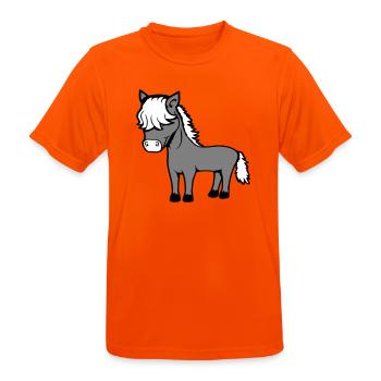 Pferd Bob Haare Frisur Pony Fohlen Niedlich Comic - Männer T-Shirt atmungsaktiv - Neonorange - Vorne - AI Model Male 185 dark (185cm)
