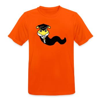Caterpillar High School Graduation Passed College Worm - Men's Breathable T-Shirt - neon orange - Front - AI Model Male 185 dark (185cm)