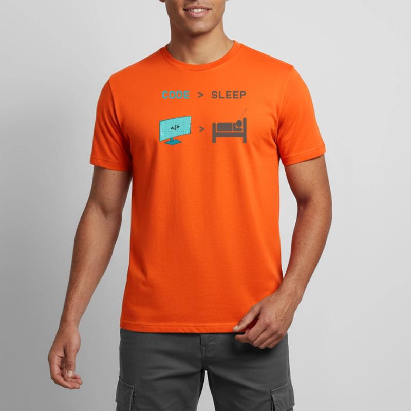 Code vs Sleep: Coder im Schlafmodus Männer T-Shirt atmungsaktiv