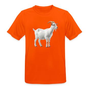 Weiße Bergziege Portrait - Männer T-Shirt atmungsaktiv - Neonorange - Vorne - AI Model Male 185 dark (185cm)