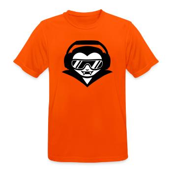 Vampir DJ mit Kopfhörern und Sonnenbrille - Männer T-Shirt atmungsaktiv - Neonorange - Vorne - AI Model Male 185 dark (185cm)