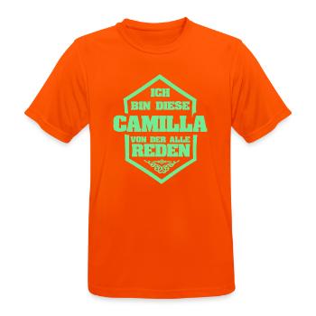 Camilla comme surnom - T-shirt respirant Homme - orange néon - Devant - AI Model Male 185 dark (185cm)