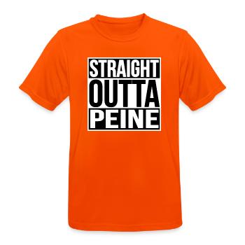 TOUT DROIT SORTI DE LA PEINE - T-shirt respirant Homme - orange néon - Devant - AI Model Male 185 dark (185cm)