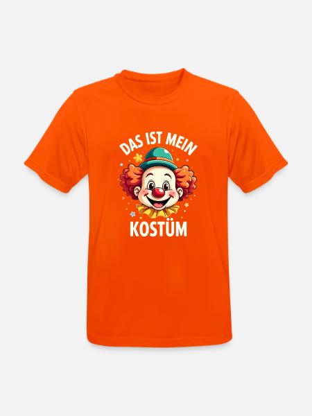 Karneval Clown Kostüm Fasching Fastnacht - Männer T-Shirt atmungsaktiv - Neonorange