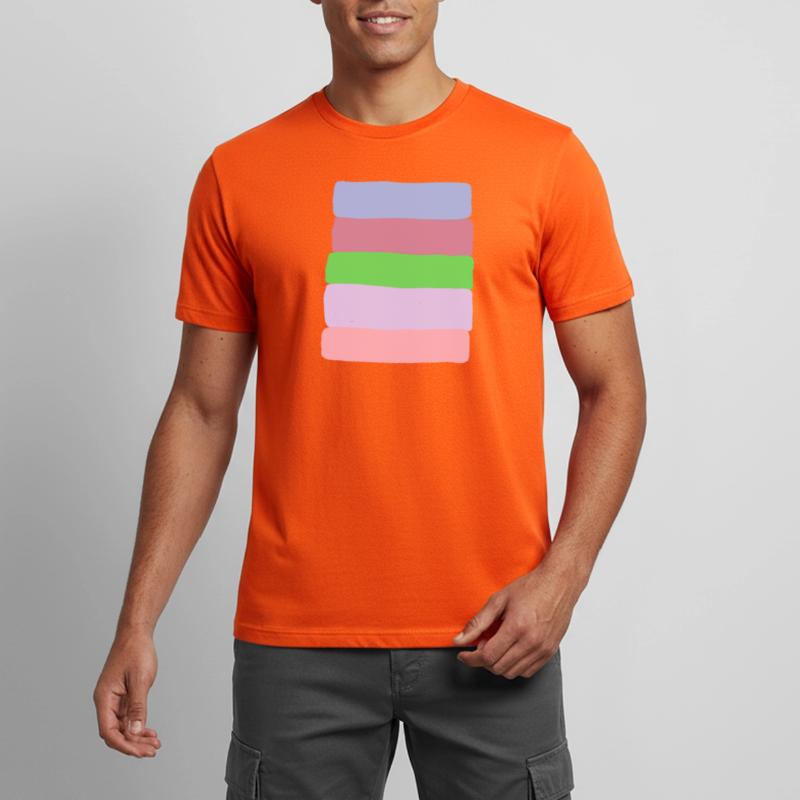 Pastellstreifen-Stack Männer T-Shirt atmungsaktiv