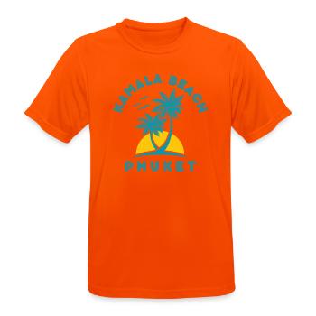 Kamala Beach Phuket Sonnenuntergangspalme - Männer T-Shirt atmungsaktiv - Neonorange - Vorne - AI Model Male 185 dark (185cm)