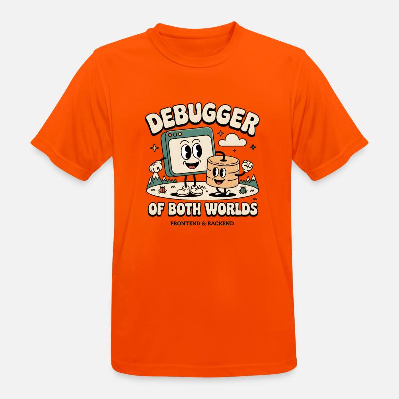 Debugger beider Welten | Debugging Dev - Männer T-Shirt atmungsaktiv - Neonorange