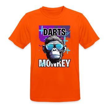 Motif des lunettes de soleil en forme de singe Darts. - T-shirt respirant Homme - orange néon - Devant - AI Model Male 185 dark (185cm)