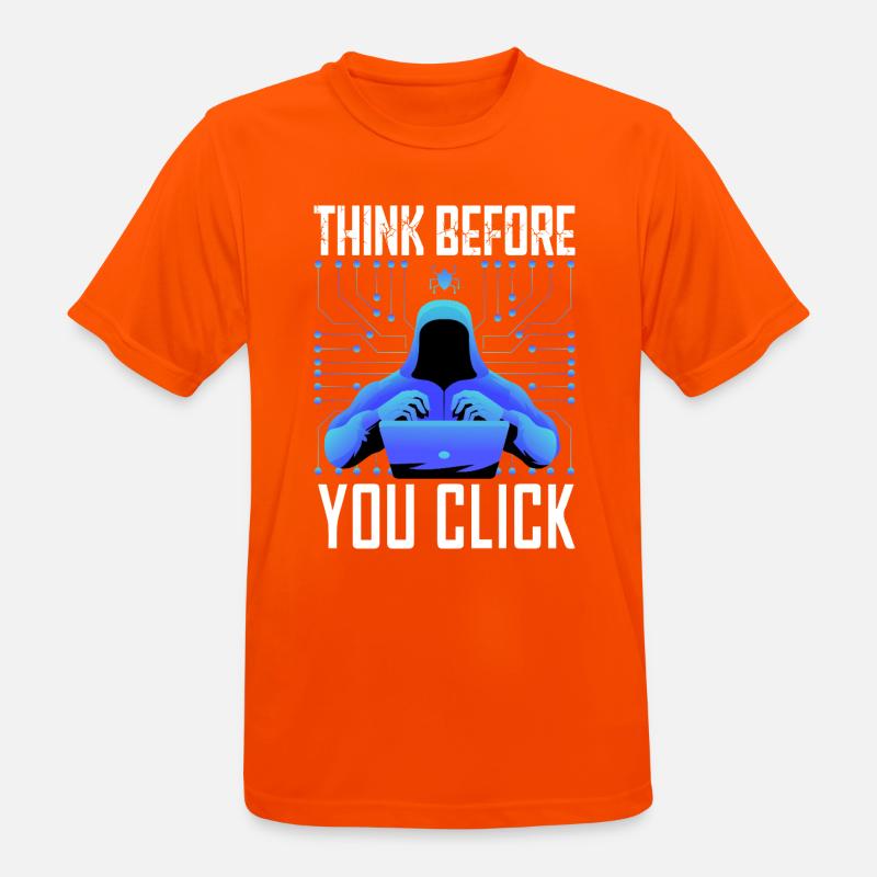 Hacker-Hacker-Hacker-Programmierer Linux Cybersicherheitsdaten - Männer T-Shirt atmungsaktiv - Neonorange