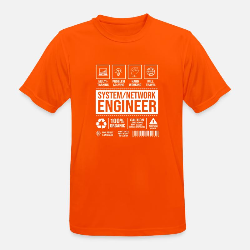 Netzwerk Informatiker Programmierer Admin - Männer T-Shirt atmungsaktiv - Neonorange