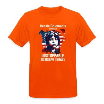 Bessie Coleman Courageous aviation pioneer - Men's Breathable T-Shirt - neon orange - Front - AI Model Male 185 dark (185cm)