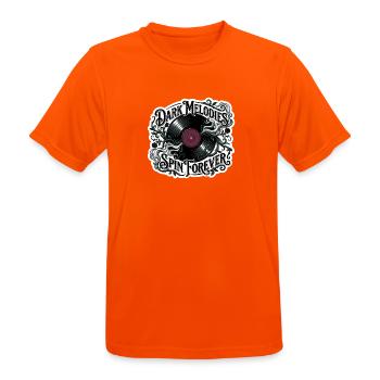 Dunkle Melodien drehen sich ewig - Männer T-Shirt atmungsaktiv - Neonorange - Vorne - AI Model Male 185 dark (185cm)