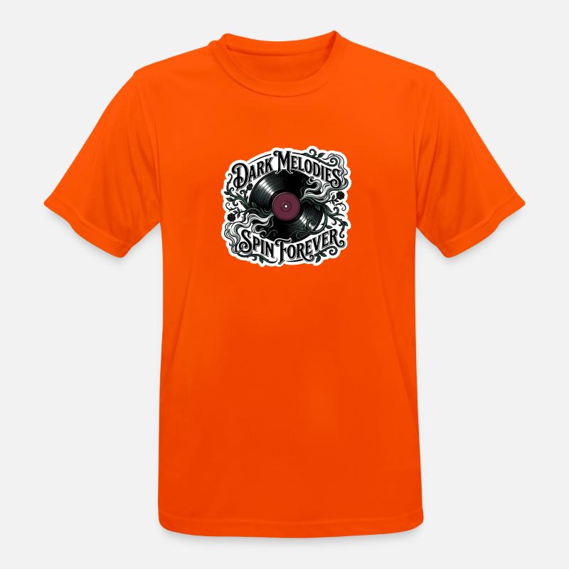 Dark Melodies Spin Forever - Men's Breathable T-Shirt - neon orange
