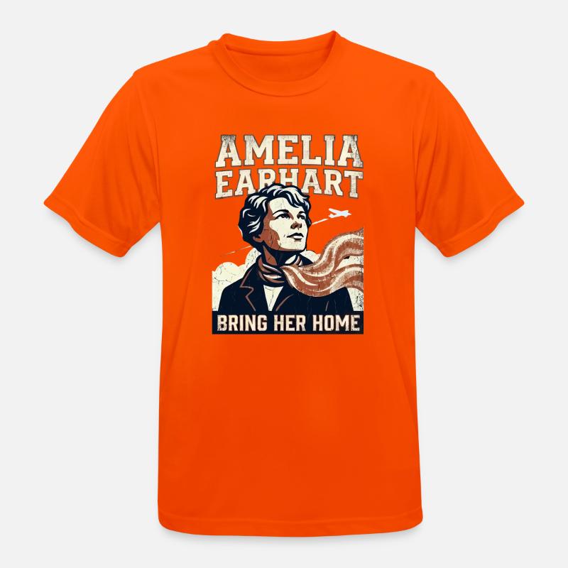 Amelia Earhart – Bring sie nach Hause - Männer T-Shirt atmungsaktiv - Neonorange