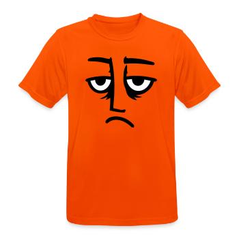 Mürrisches Trauriges Enttäuschtes Gesicht Lustig - T-shirt respirant Homme - orange néon - Devant - AI Model Male 185 dark (185cm)
