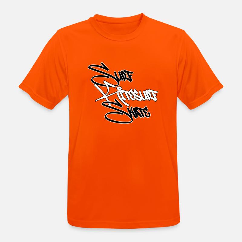 Graffiti Surf Script White - Men's Breathable T-Shirt - neon orange