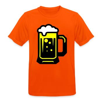 Beer beer glass icon - Men's Breathable T-Shirt - neon orange - Front - AI Model Male 185 dark (185cm)
