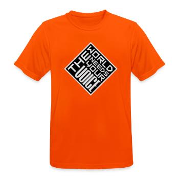 Die Welt Braucht Deine Stimme Inspirierend Zitat - Männer T-Shirt atmungsaktiv - Neonorange - Vorne - AI Model Male 185 dark (185cm)