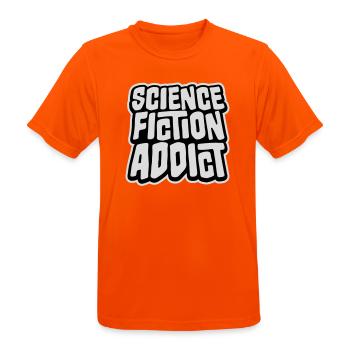 Science Fiction Addict Sci Fi Liebhaber Zitat Text - Männer T-Shirt atmungsaktiv - Neonorange - Vorne - AI Model Male 185 dark (185cm)