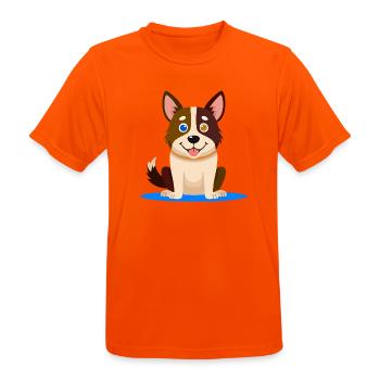 Kleiner bunter Hund (Comic) - Männer T-Shirt atmungsaktiv - Neonorange - Vorne - AI Model Male 185 dark (185cm)