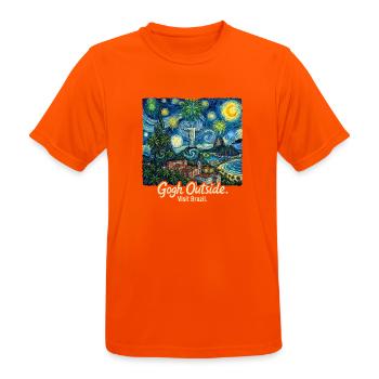  Gogh Outside Visit Brazil Starry Night Rio De - Männer T-Shirt atmungsaktiv - Neonorange - Vorne - AI Model Male 185 dark (185cm)