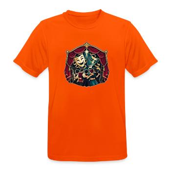 Theaterensemble – Gemeinsam im Rampenlicht - Männer T-Shirt atmungsaktiv - Neonorange - Vorne - AI Model Male 185 dark (185cm)
