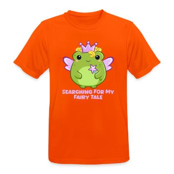 Gute Fee als Frosch mit Zauberstab und Spruch - Männer T-Shirt atmungsaktiv - Neonorange - Vorne - AI Model Male 185 dark (185cm)