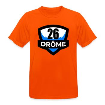 26 Drôme - Männer T-Shirt atmungsaktiv - Neonorange - Vorne - AI Model Male 185 dark (185cm)
