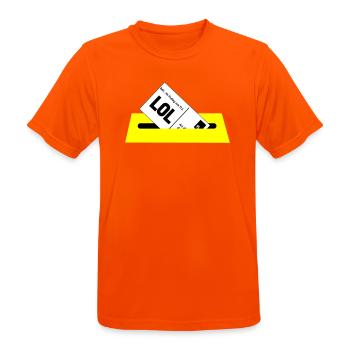 Postkarte - Männer T-Shirt atmungsaktiv - Neonorange - Vorne - AI Model Male 185 dark (185cm)
