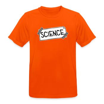 Déclaration scientifique : Déclaration sur l’éducation des nerds - T-shirt respirant Homme - orange néon - Devant - AI Model Male 185 dark (185cm)