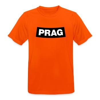 Prague Chapter Element (Enterrement de vie de garçon MC Rocker Design) - T-shirt respirant Homme - orange néon - Devant - AI Model Male 185 dark (185cm)