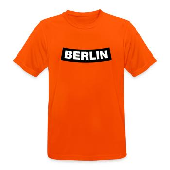Berlin Chapter Element (JGA MC-Rocker-Design) - Männer T-Shirt atmungsaktiv - Neonorange - Vorne - AI Model Male 185 dark (185cm)