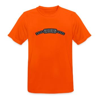 2026 Outline - Men's Breathable T-Shirt - neon orange - Front - AI Model Male 185 dark (185cm)